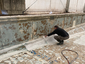 Préparation support béton piscine municipale